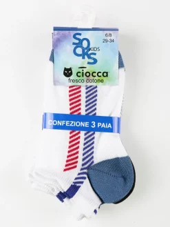 Ciocca Calze corte in cotone da bambino. Confezione da 3 paia