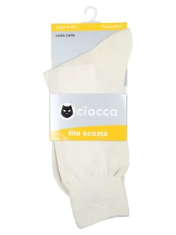 Ciocca Calze corte in filo di scozia - panna