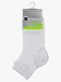 Ciocca Calze da bambina con pizzo in fresco cotone