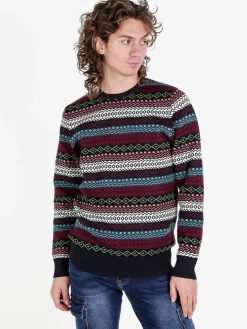 Close-Up Maglione girocollo da uomo con stampe colorate