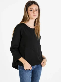 158c Maglia donna oversize a maniche lunghe - moro