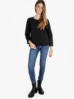 158c Maglia donna oversize a maniche lunghe - moro