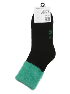 Coconuda Calze corte da donna con bordo peloso - verde