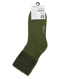 Coconuda Calze corte da donna con bordo peloso - verde