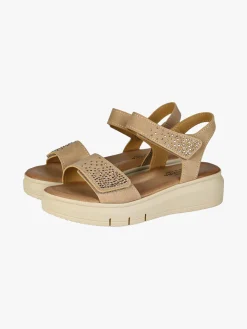 Confosana Sandali donna strass con platform e cinturini a strappo - beige