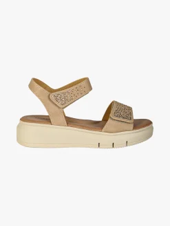 Confosana Sandali donna strass con platform e cinturini a strappo - beige