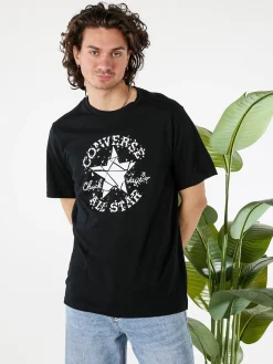 Converse BROKEN GLASS t-shirt uomo con stampa logo - nero