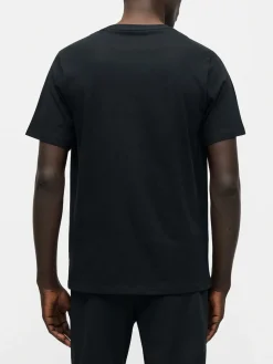 Converse CHUCK PATCH TEE t-shirt da uomo in cotone con stampa logo - nero