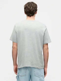 Converse CHUCK PATCH TEE t-shirt da uomo in cotone con stampa logo - grigio