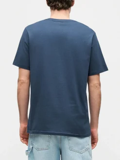 Converse CHUCK PATCH TEE t-shirt da uomo in cotone con stampa logo - blu scuro