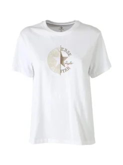 Converse CHUCK TAYLOR T-shirt donna in cotone con logo - bianco