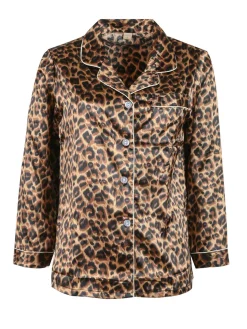 Cootaiya Maglietta pigiama donna animalier con bottoni