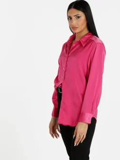 Cosmoda Camicia donna maniche lunghe effetto seta