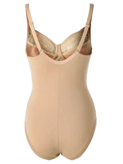 Cotonella CD521B Body donna in pizzo con ferretto coppa B - nudo