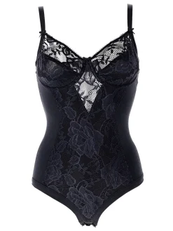 Cotonella CD521B Body donna in pizzo con ferretto coppa B - nero