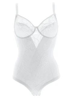 Cotonella CD521C Body donna in pizzo con ferretto coppa C - bianco