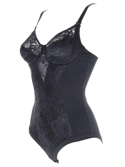 Cotonella CD521C Body donna in pizzo con ferretto coppa C - nero