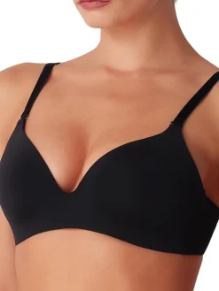 Cotonella Reggiseno imbottito da donna in microfibra senza ferretto COPPA B - nero