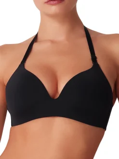 Cotonella Reggiseno imbottito da donna in microfibra senza ferretto COPPA B - nero