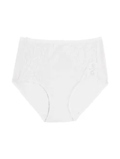 Cotonella Slip maxi donna in cotone modal e pizzo - bianco