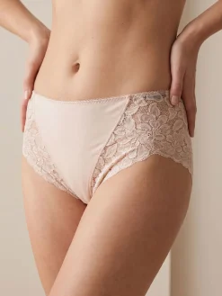 Cotonella Slip midi donna in pizzo - cipria