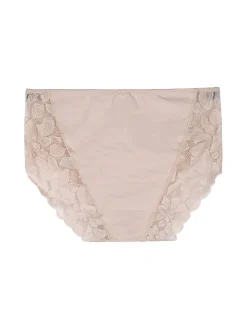 Cotonella Slip midi donna in pizzo - cipria