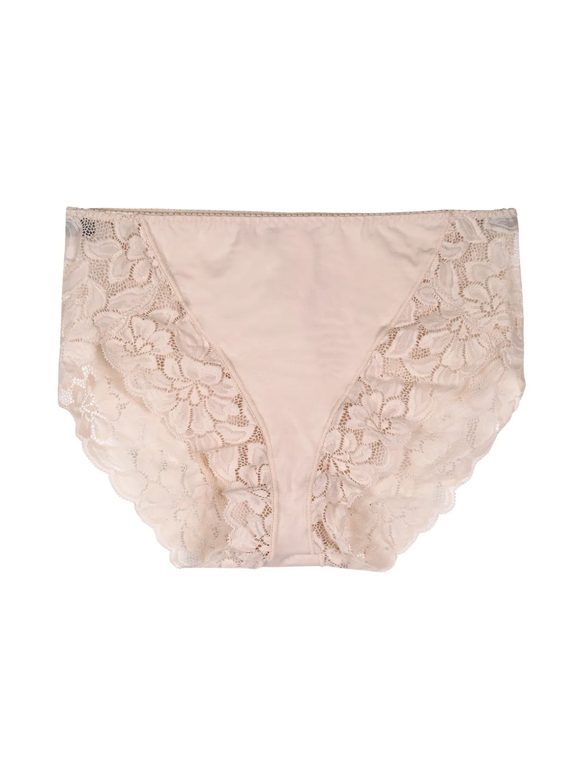 Cotonella Slip midi donna in pizzo - cipria