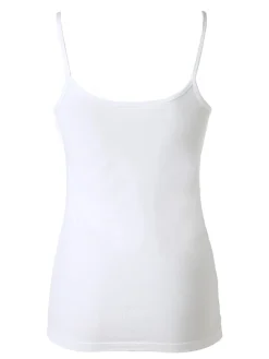 Cotonella Top donna in cotone bielastico con spalline strette - nero