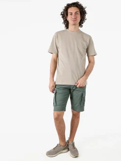 Cotton Belt Bermuda cargo da uomo in cotone stretch - verde