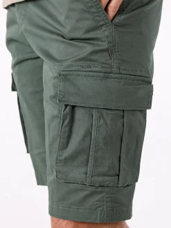Cotton Belt Bermuda cargo da uomo in cotone stretch - verde