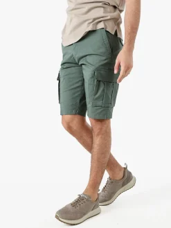 Cotton Belt Bermuda cargo da uomo in cotone stretch - verde