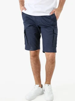 Cotton Belt Bermuda cargo da uomo in cotone stretch - blu