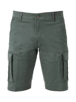 Cotton Belt Bermuda da uomo in cotone stretch con tasconi - verde