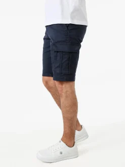 Cotton Belt Bermuda da uomo in cotone stretch con tasconi - blu scuro