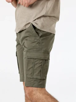 Cotton Belt Bermuda da uomo in cotone stretch con tasconi - militare