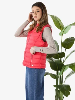 Cotton Belt Gilet imbottito da donna con zip - fragola
