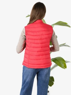 Cotton Belt Gilet imbottito da donna con zip - fragola