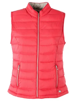 Cotton Belt Gilet imbottito da donna con zip - fragola