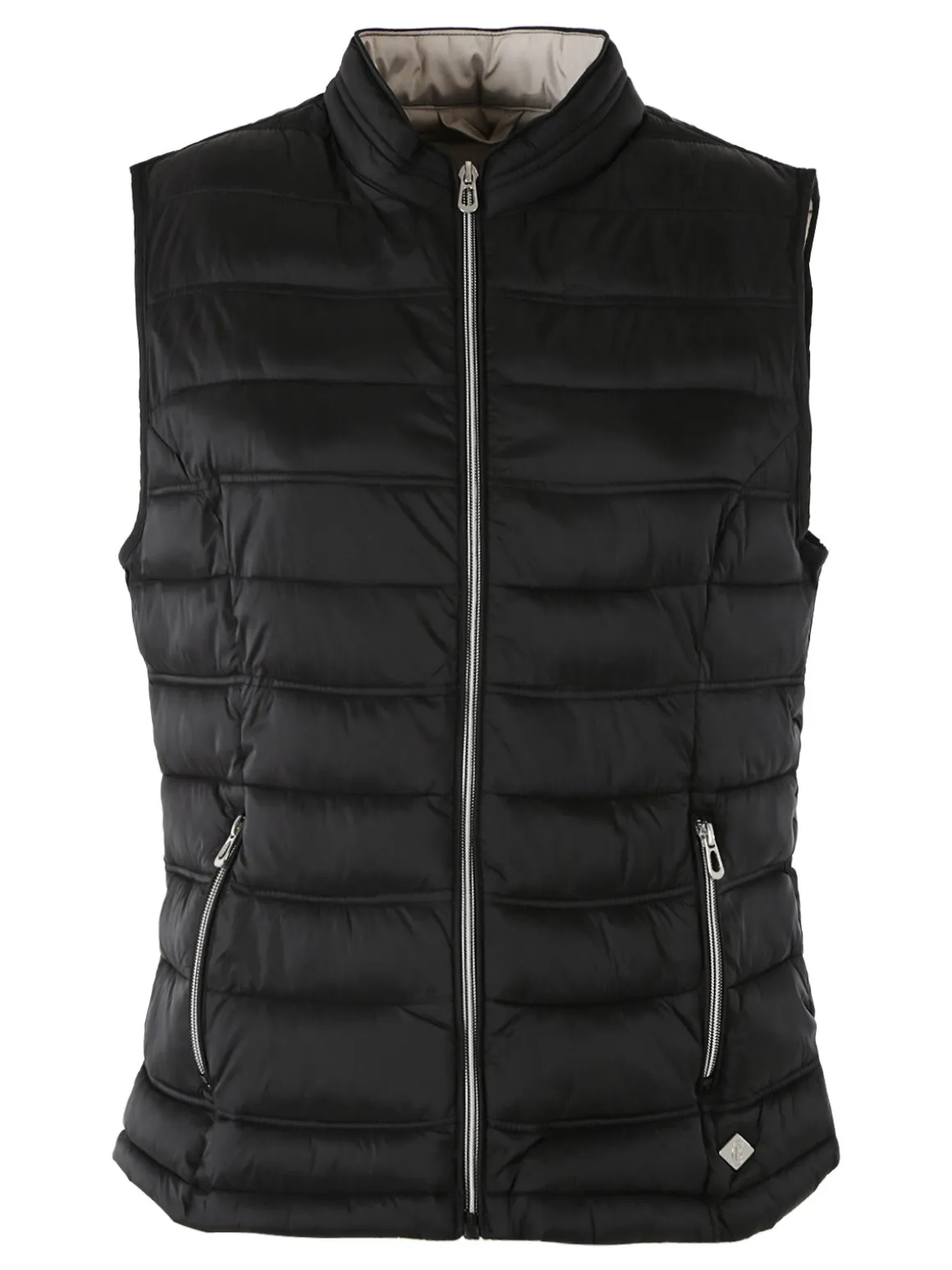 Cotton Belt Gilet imbottito da donna con zip - nero