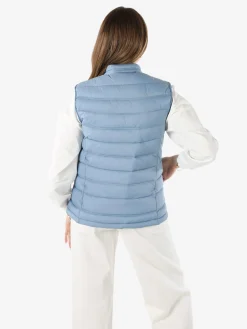 Cotton Belt Gilet imbottito da donna con zip - azzurro