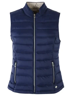Cotton Belt Gilet imbottito da donna con zip - blu