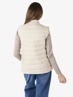 Cotton Belt Gilet imbottito da donna con zip - beige