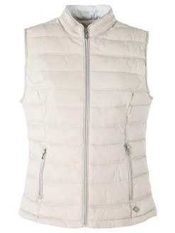 Cotton Belt Gilet imbottito da donna con zip - beige