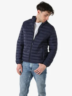 Cotton Belt Giubbino da uomo modello 100 grammi con zip - blu scuro