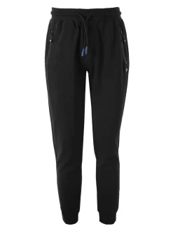Cotton Belt Pantaloni tuta da uomo con coulisse e polsini - nero