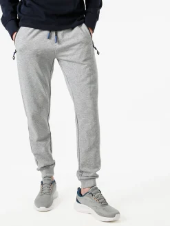 Cotton Belt Pantaloni tuta da uomo con coulisse e polsini - grigio