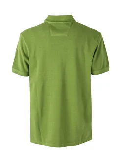 Cotton Belt Polo da uomo in cotone a maniche corte con logo - verde