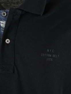 Cotton Belt Polo da uomo in cotone a maniche corte - blu scuro