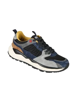 Cotton Belt Sneakers da uomo stringate - blu scuro