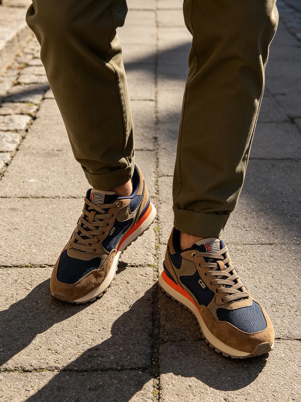 Cotton Belt Sneakers uomo stringate - marrone